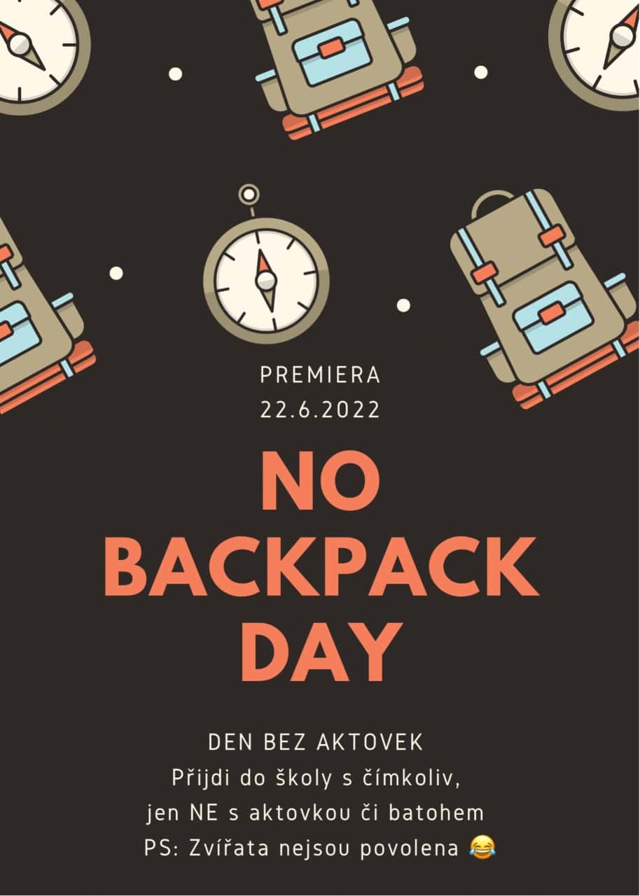 No Backpack Day – Na Den bez aktovek Vás zve školní parlament