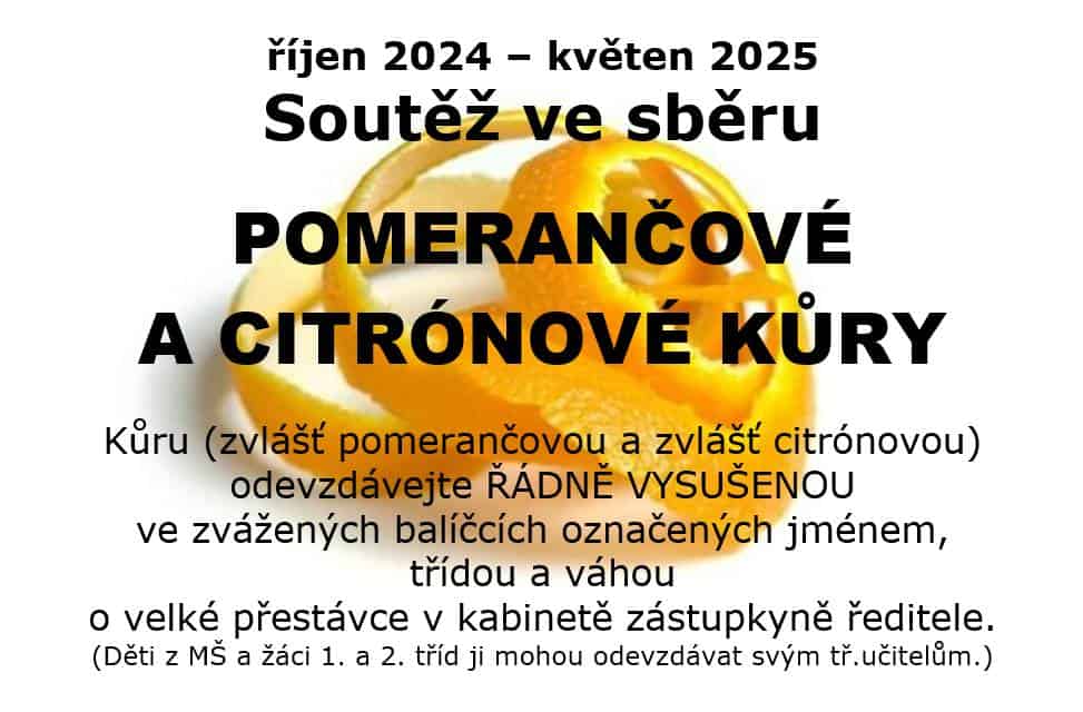 Sběr pomerančové a citrónové kůry